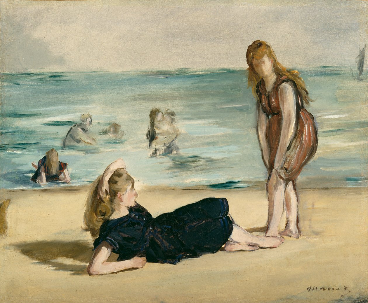 På stranden, ca. 1868 af Édouard Manet
