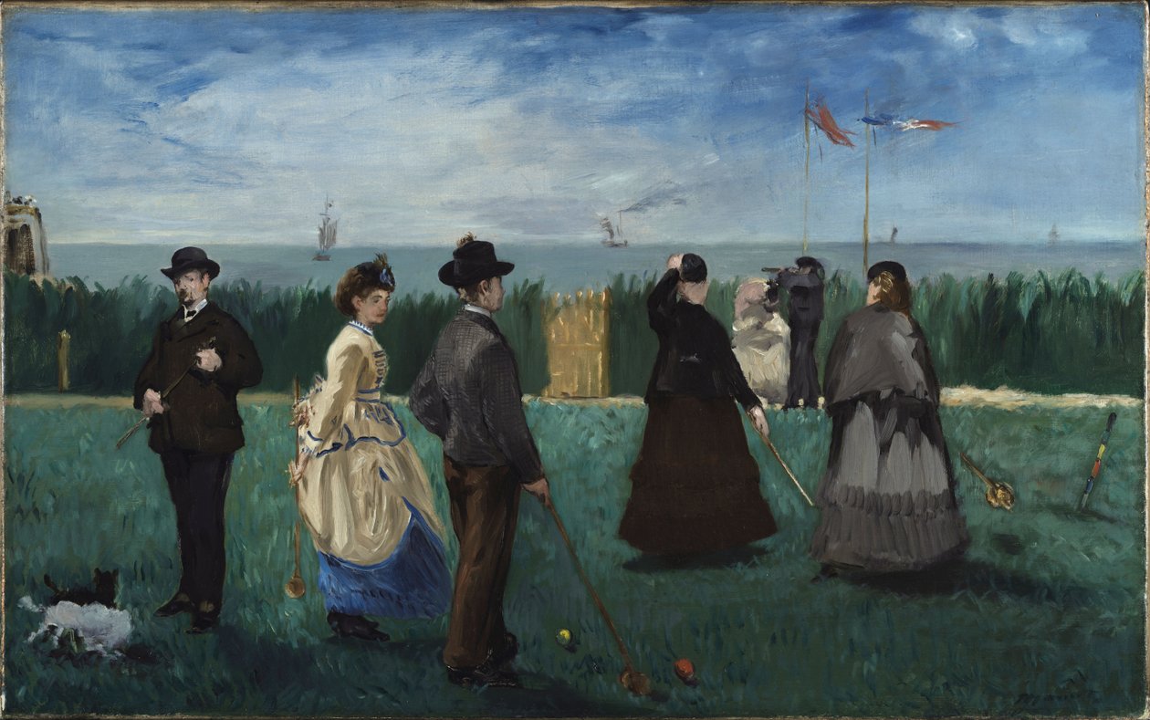 Game of Croquet i Boulogne - sur - Mer af Édouard Manet