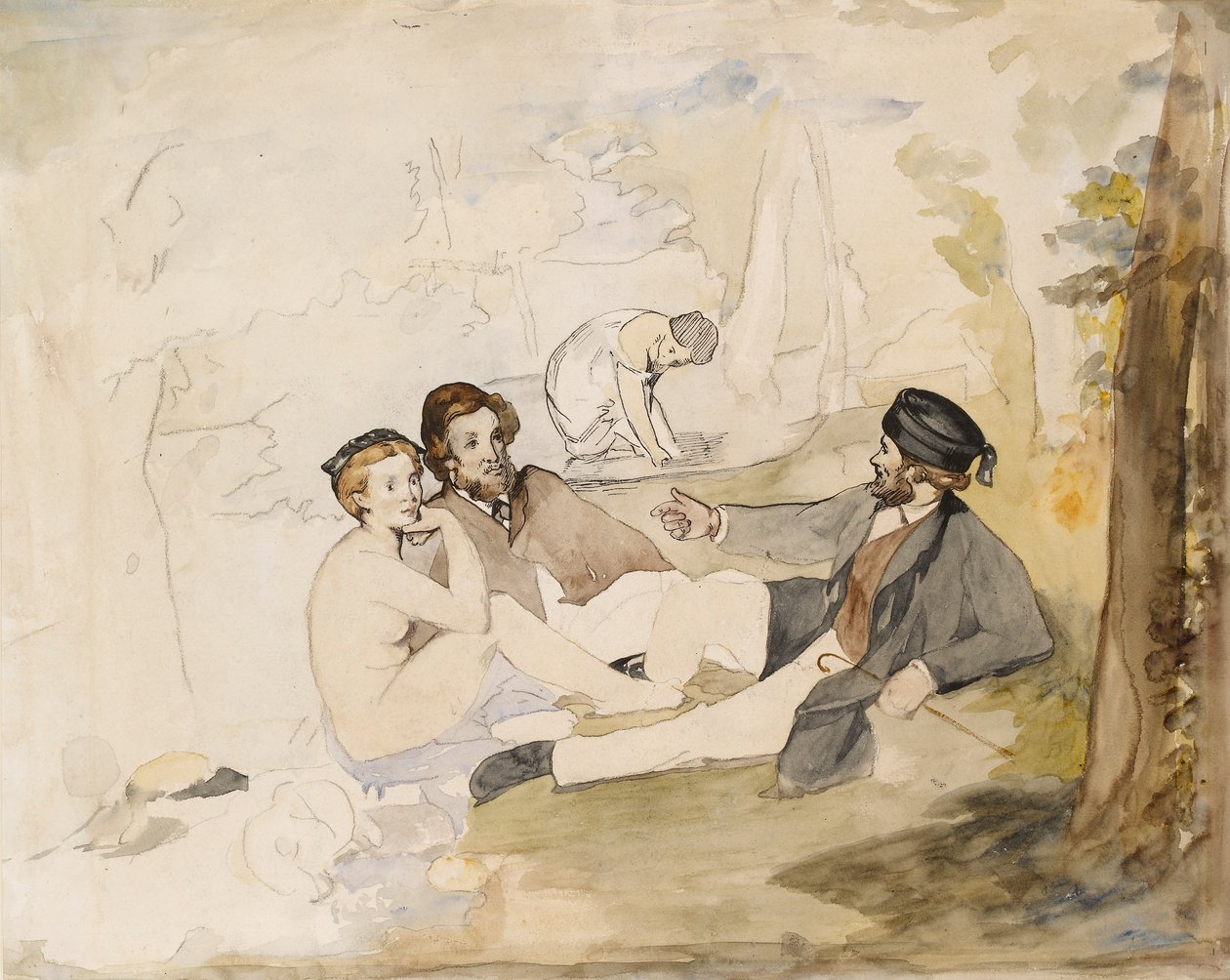 Picnic i en skovfrokost på græsset, 1862-1863. af Édouard Manet