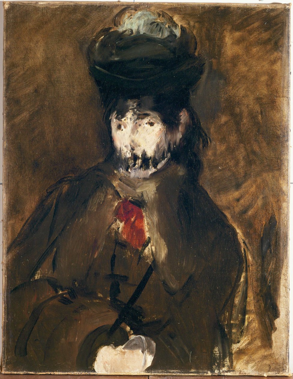 Portrait de Berthe Morisot a la voilette (olie på lærred) af Edouard Manet