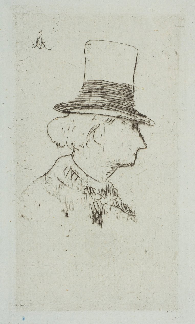 Portræt af Charles Baudelaire i profil, 1862-67. af Édouard Manet