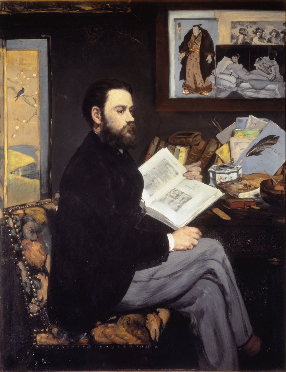 Portræt af Emile Zola - 1868, Olie på lærred af Édouard Manet