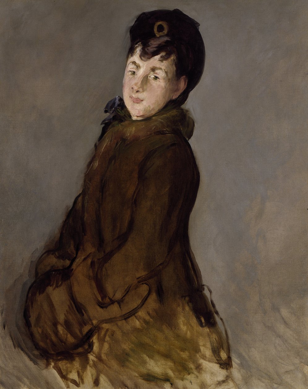 Portræt af Isabelle Lemonnier med en muffe, ca. 1879 (olie på lærred) af Édouard Manet