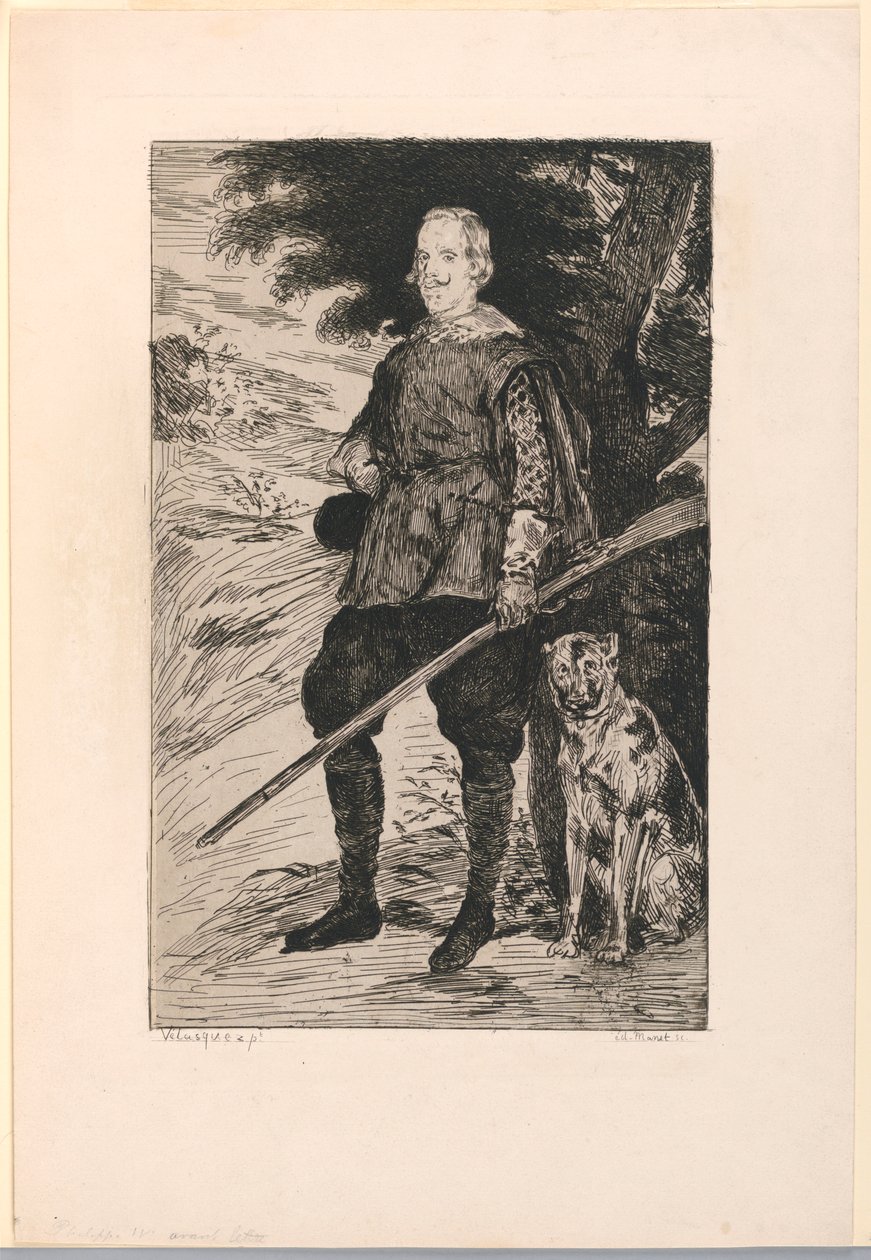 Portræt af Filip IV, konge af Spanien, efter Diego Velazquez af Édouard Manet