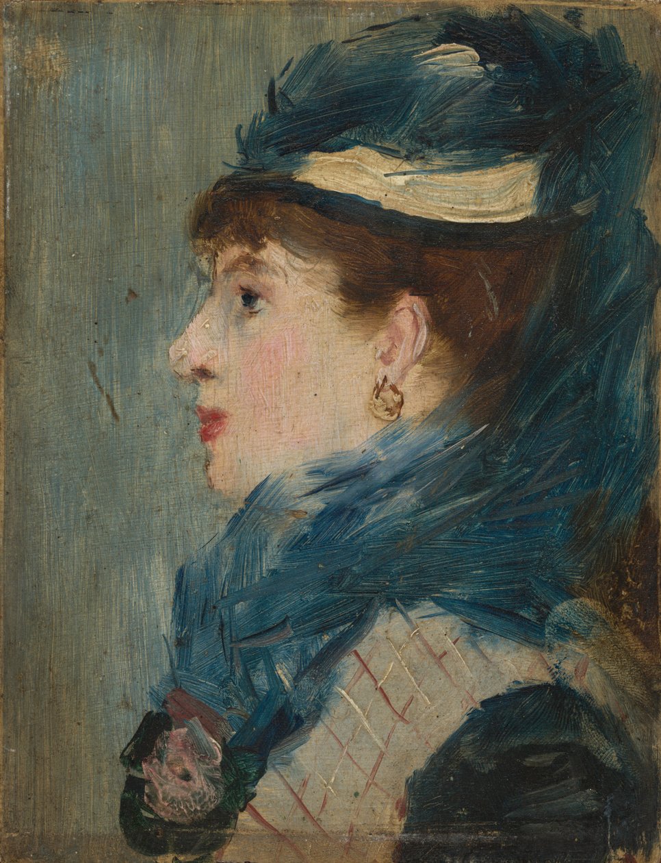 Portræt af en dame, ca. 1879 (olie på træ) af Édouard Manet