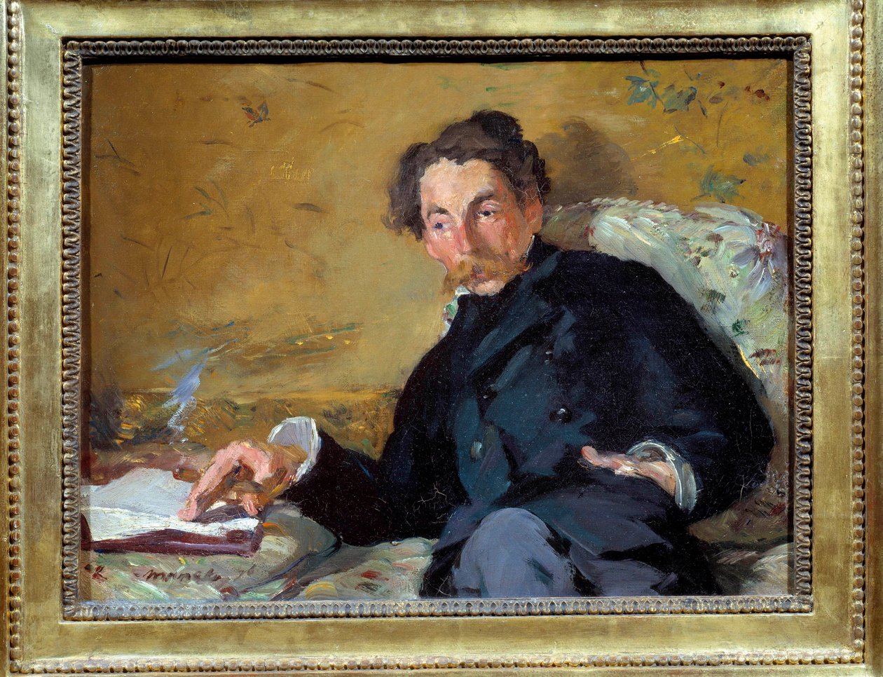Portræt af den franske digter og forfatter Stephane Mallarme (1842-1883) Maleri af Edouard Manet (1832-1883) 1876 Søn. 0,27x0,36 m Paris, musee d