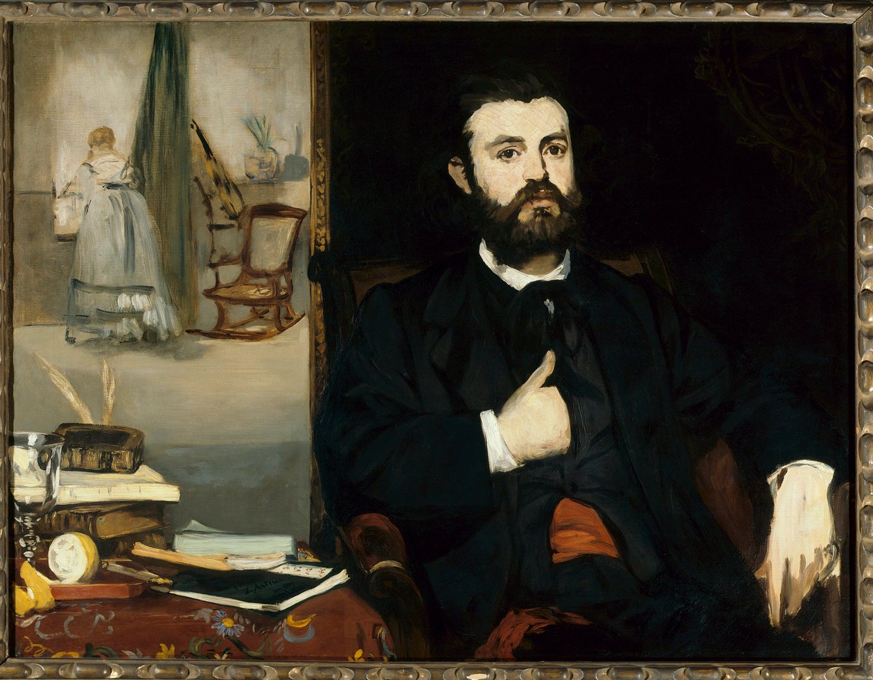 Portræt af billedhuggeren Zacharie Atruc (1835-1907) Maleri af Edouard Manet (1832-1883) 1866 Dim. 0,9x1,16 m Breme, Kunsthalle - Portræt af billedhuggeren Zacharie Atruc (1835-1907). Maleri af Edouard Manet (1832-1883) 1866. 0,9 x 1,16 m. Kunsthalle, Br af Édouard Manet