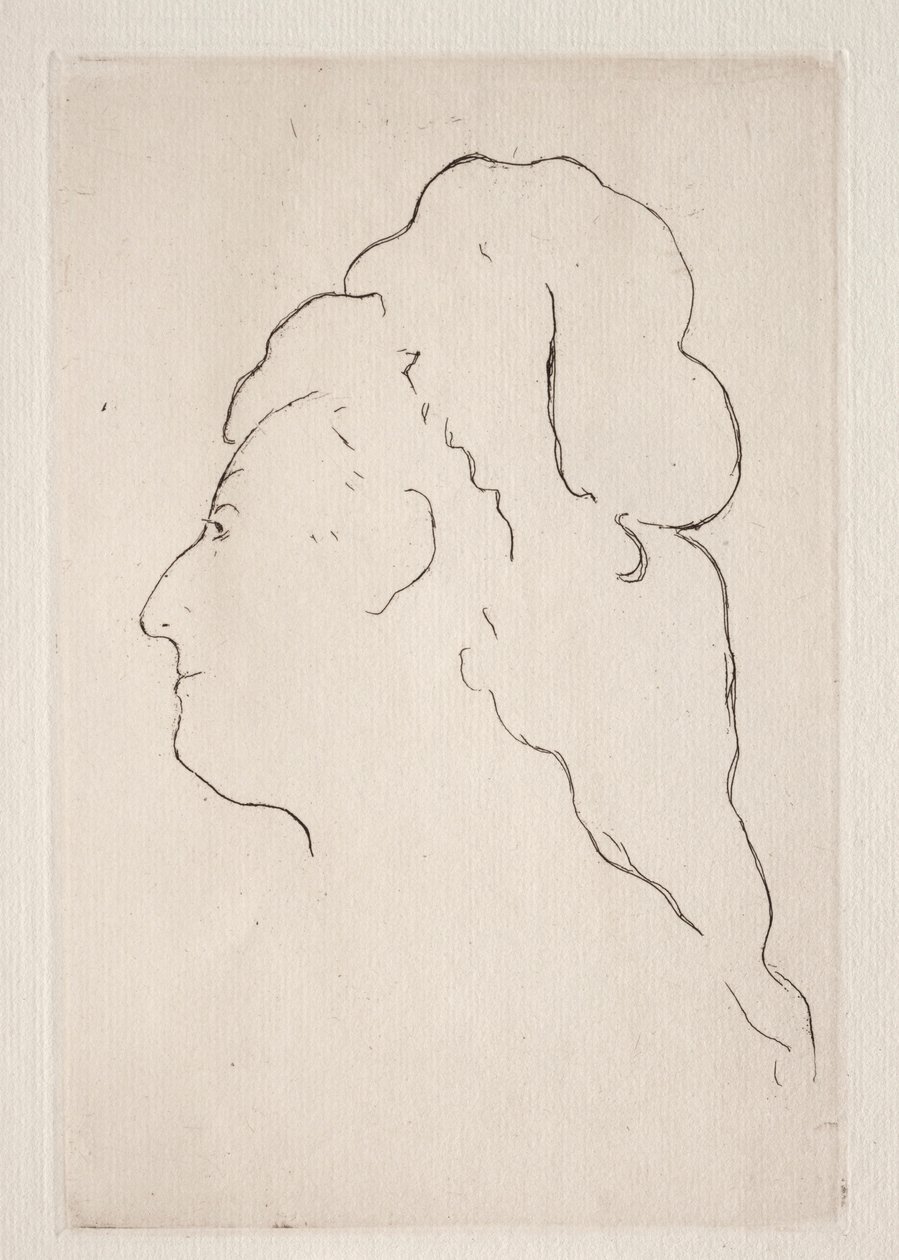 Profil af Eva Gonzales drejet til venstre, ca. 1869. af Édouard Manet