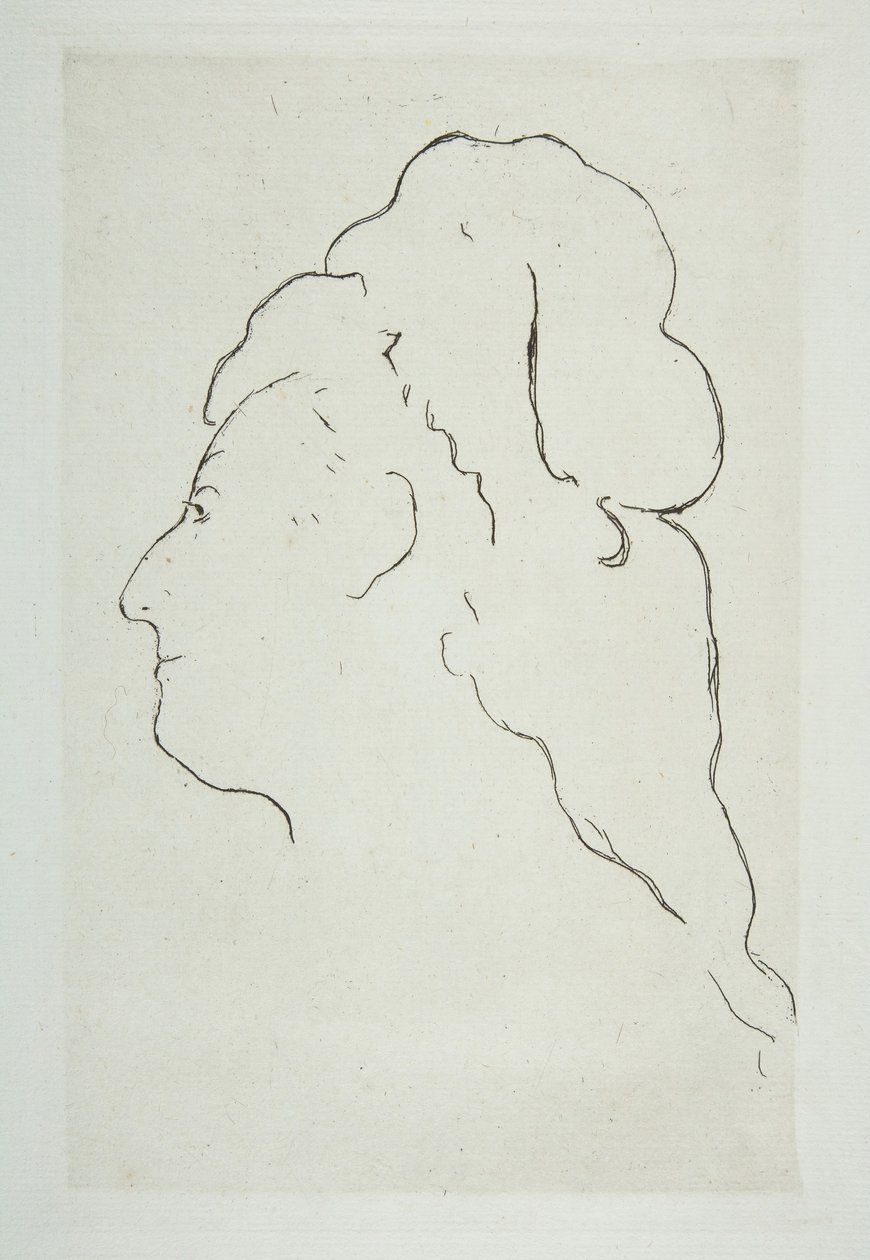 Profil af Eva Gonzales drejet til venstre, ca. 1870. af Édouard Manet