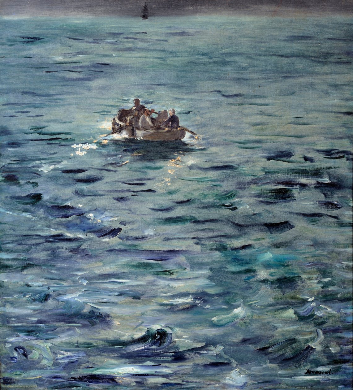 Rocheforts flugt. Henri de Rochefort Fransk forfatter (1831-1913) deporteret til Ducos-halvøen i Ny Kaledonien undslap i marts 1874 med Grousset et et Pain. Maleri af Edouard Manet (1832-1883) af Édouard Manet