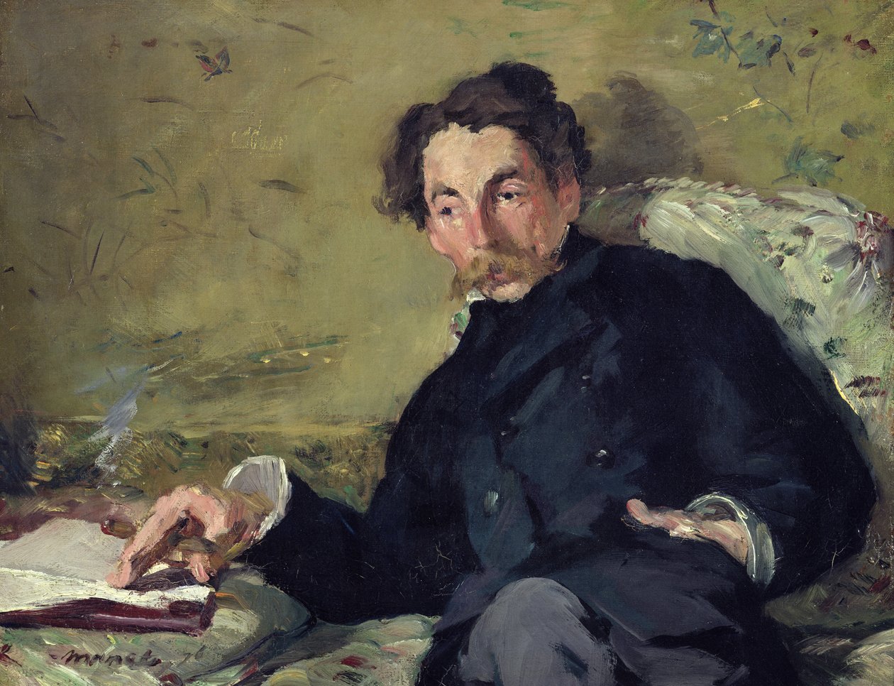 Stephane Mallarme (1842-98) 1876 (olie på lærred) af Édouard Manet