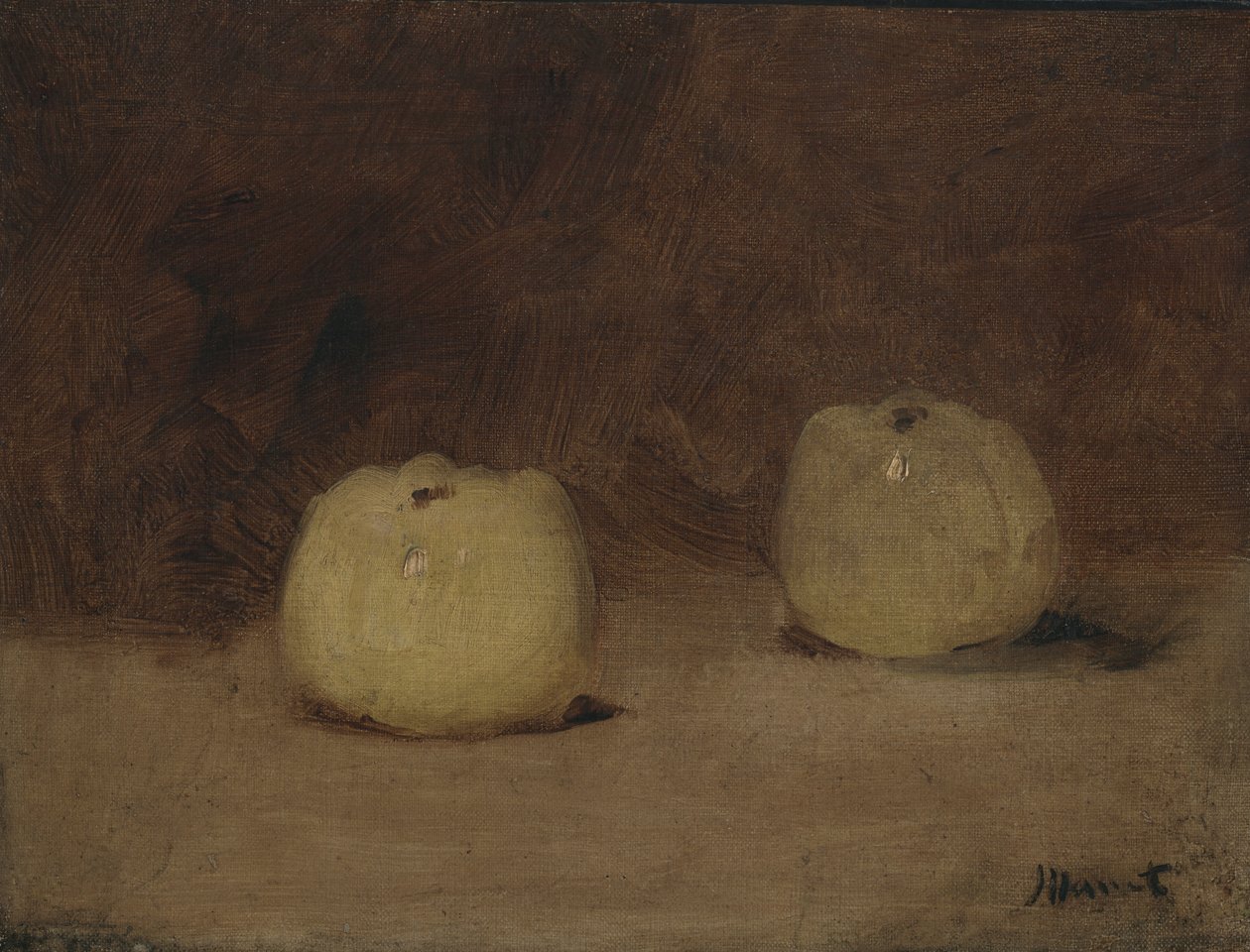 Stilleben med to æbler, ca. 1880 af Édouard Manet