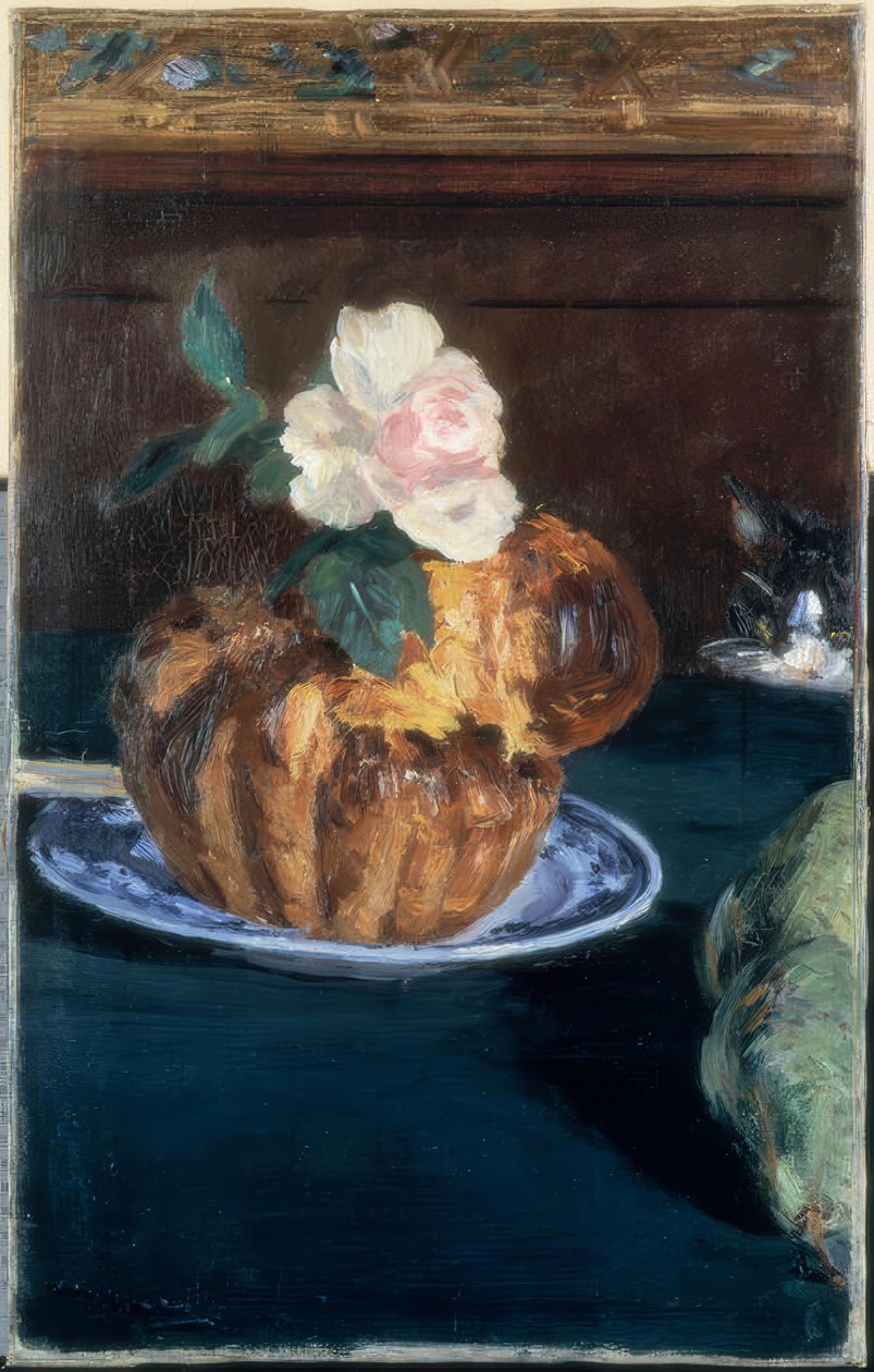 Stilleben med brioche af Édouard Manet