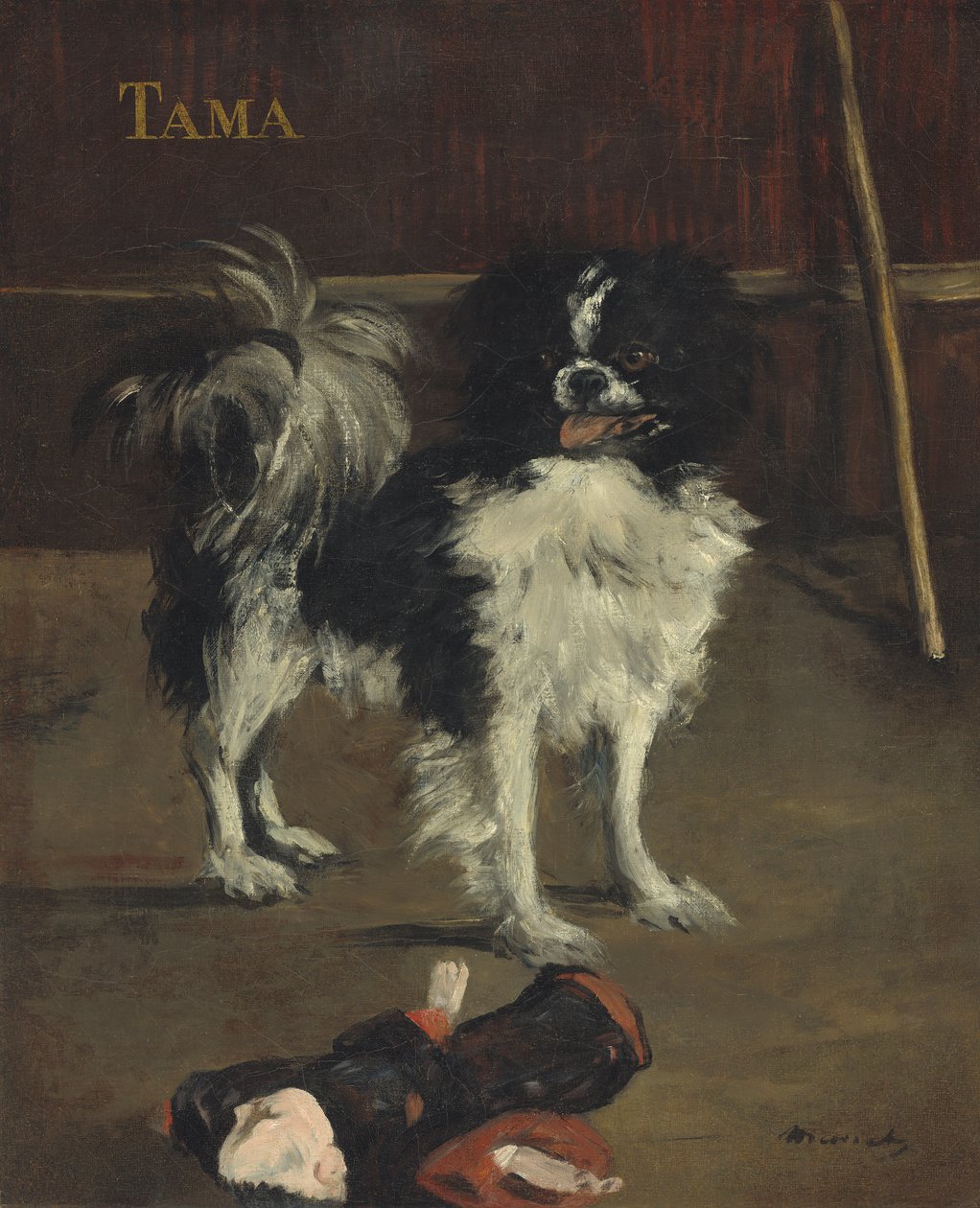 Tama, den japanske hund, ca. 1875 (olie på lærred) af Édouard Manet