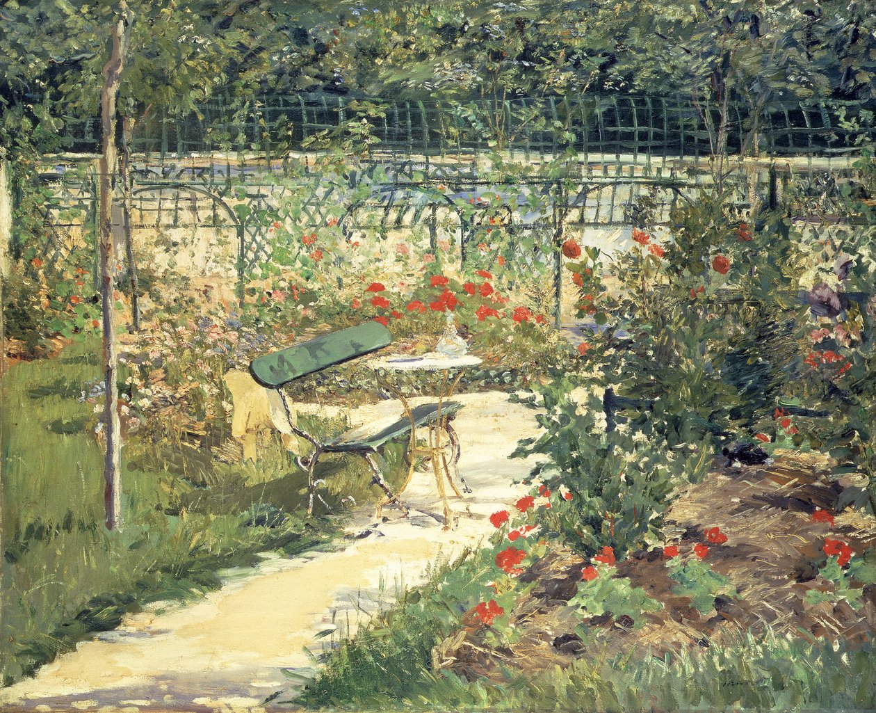 Bænken i Versailles have, 1881 af Édouard Manet
