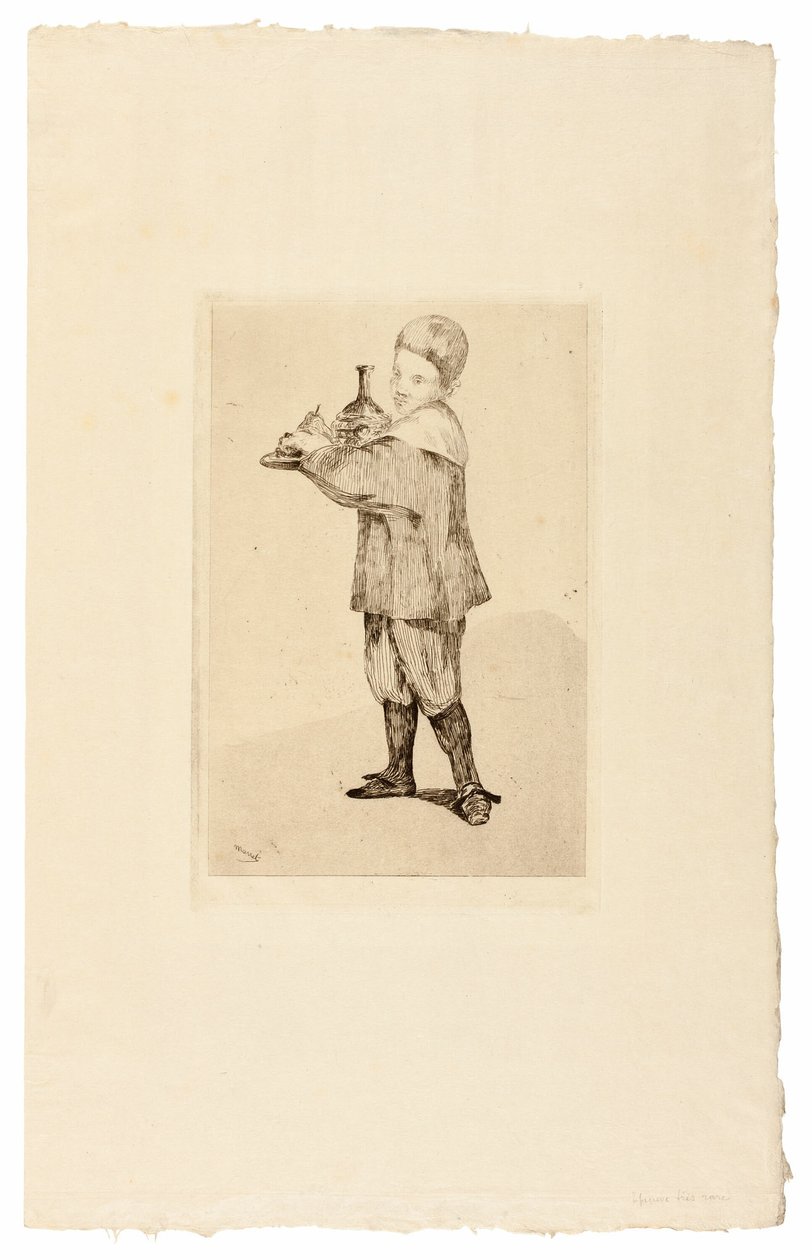Drengen, der bærer en bakke af Édouard Manet