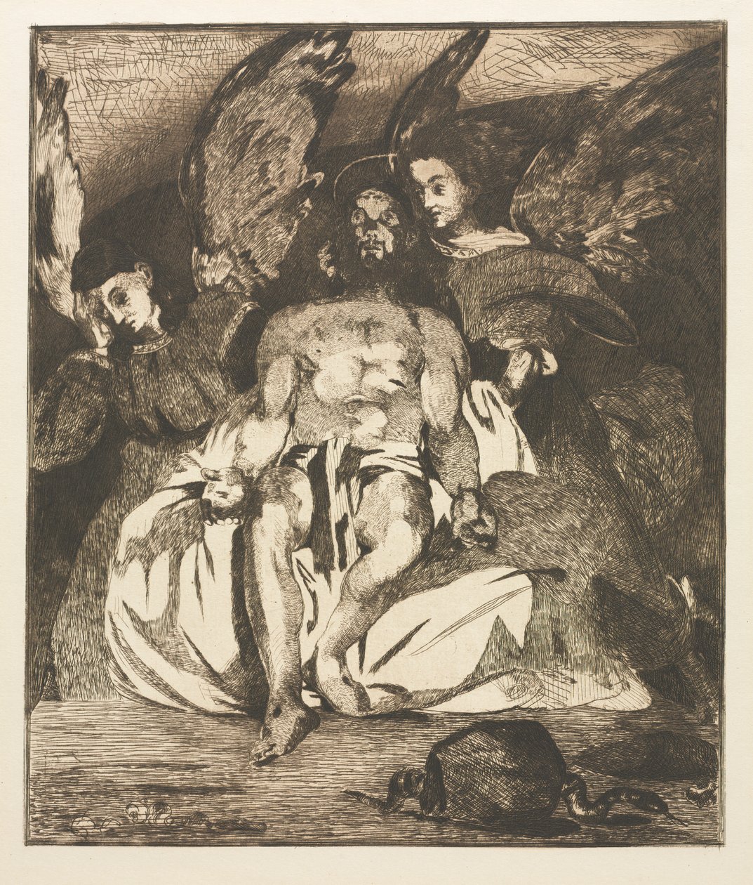 Den døde Kristus med engle, 1866-1867. af Édouard Manet