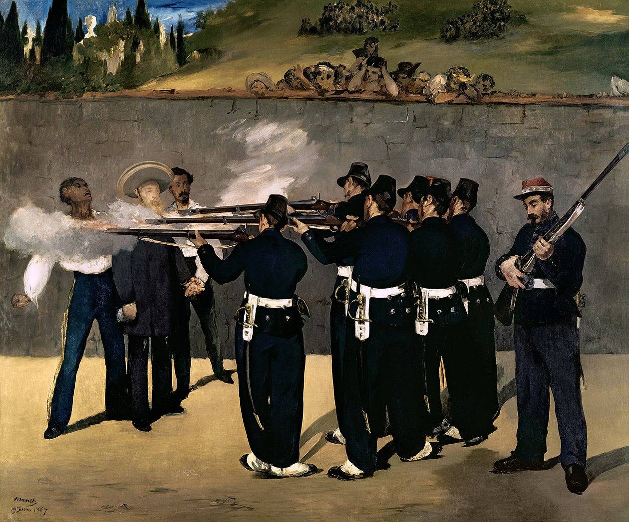 Henrettelsen af kejser Maximilian, 1867-8 af Édouard Manet