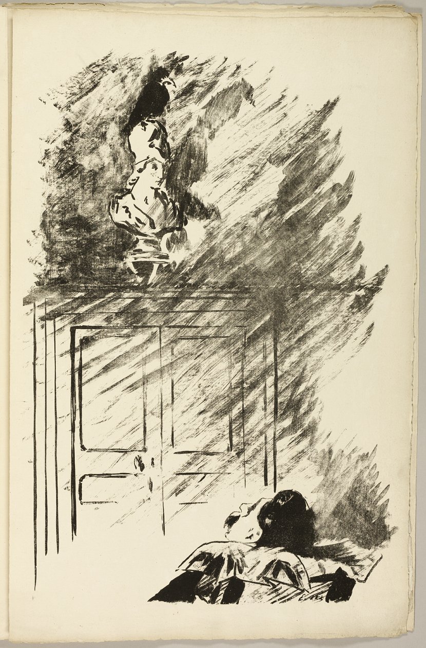 The Raven on the Bust of Pallas ("Perched upon a buste of Pallas..."), fra The Raven (Le Corbeau) af Édouard Manet