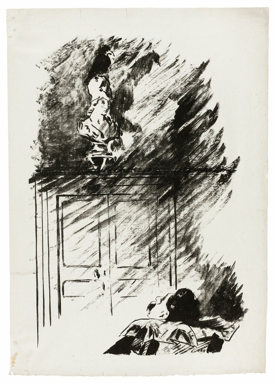 The Raven on the Bust of Pallas ("Perched upon a buste of Pallas..."), fra The Raven (Le Corbeau) af Édouard Manet
