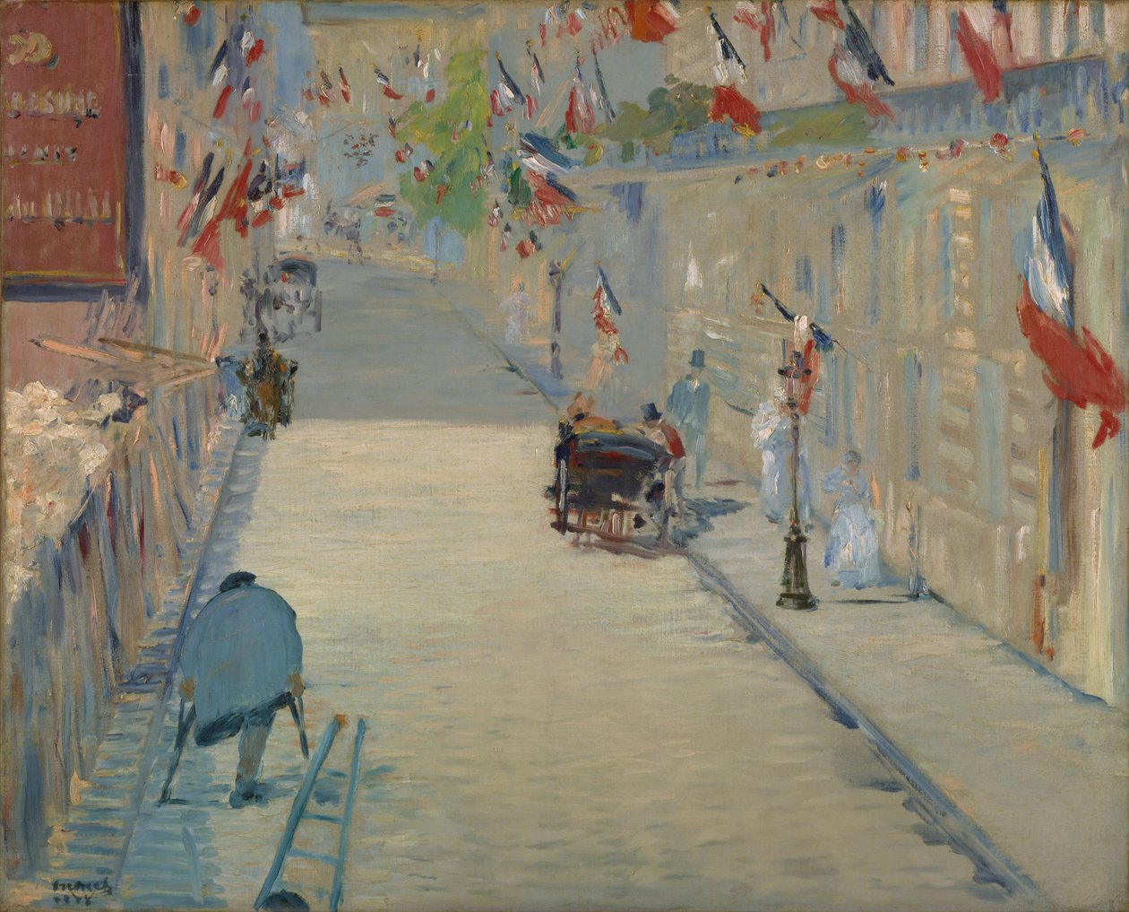 Rue Mosnier med flag, 1878 af Édouard Manet