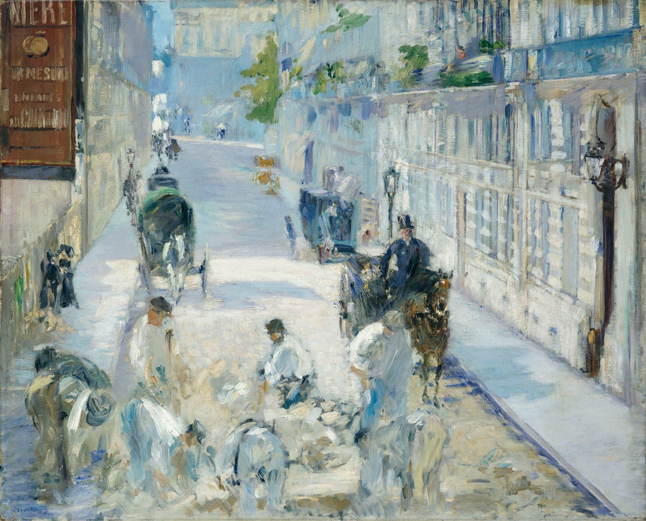 Rue Mosnier med arbejdere af Édouard Manet