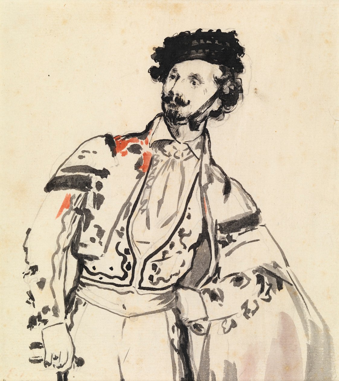 Den spanske danser, Don Mariano Camprubi, ca. 1862 (blyant og vask på papir) af Édouard Manet