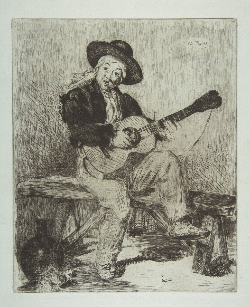 Den spanske sanger Le Guitarrero, 1861-62. af Édouard Manet