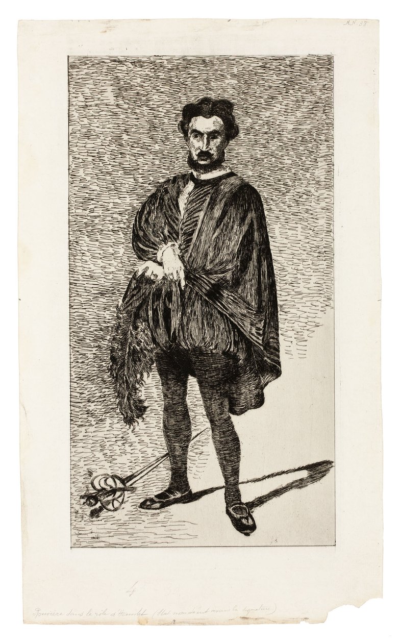 Den tragiske skuespiller (Rouvière i rollen som Hamlet) af Édouard Manet