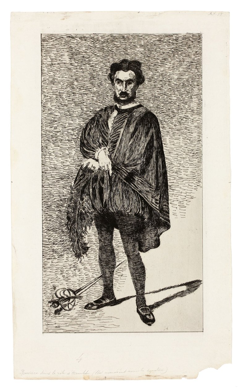 Den tragiske skuespiller (Rouvière i rollen som Hamlet) af Édouard Manet