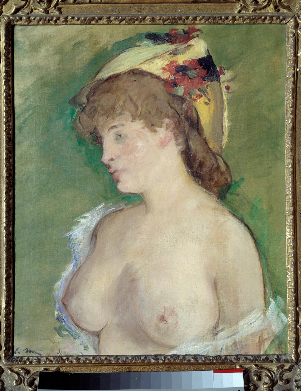 Blondinen med topløs maleri af Edouard Manet (1832-1883) af Édouard Manet