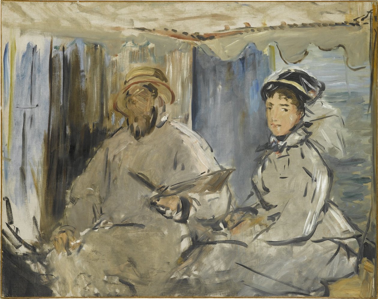Maleren Monet i sit atelier, 1874 af Édouard Manet
