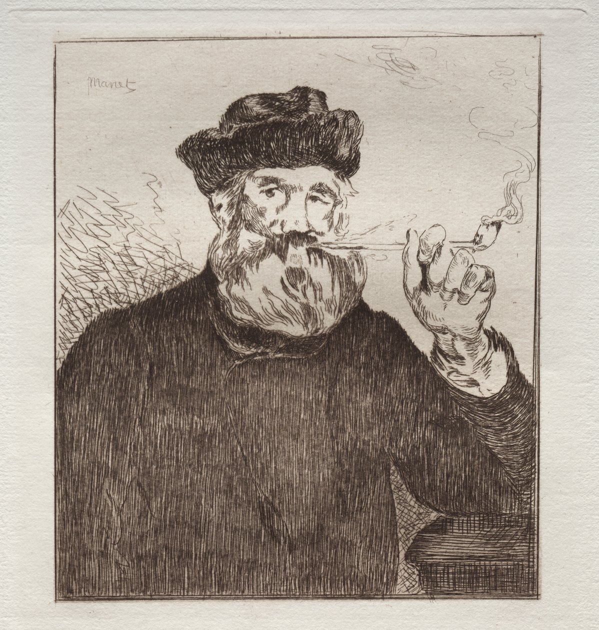Rygeren (ætsning) af Édouard Manet