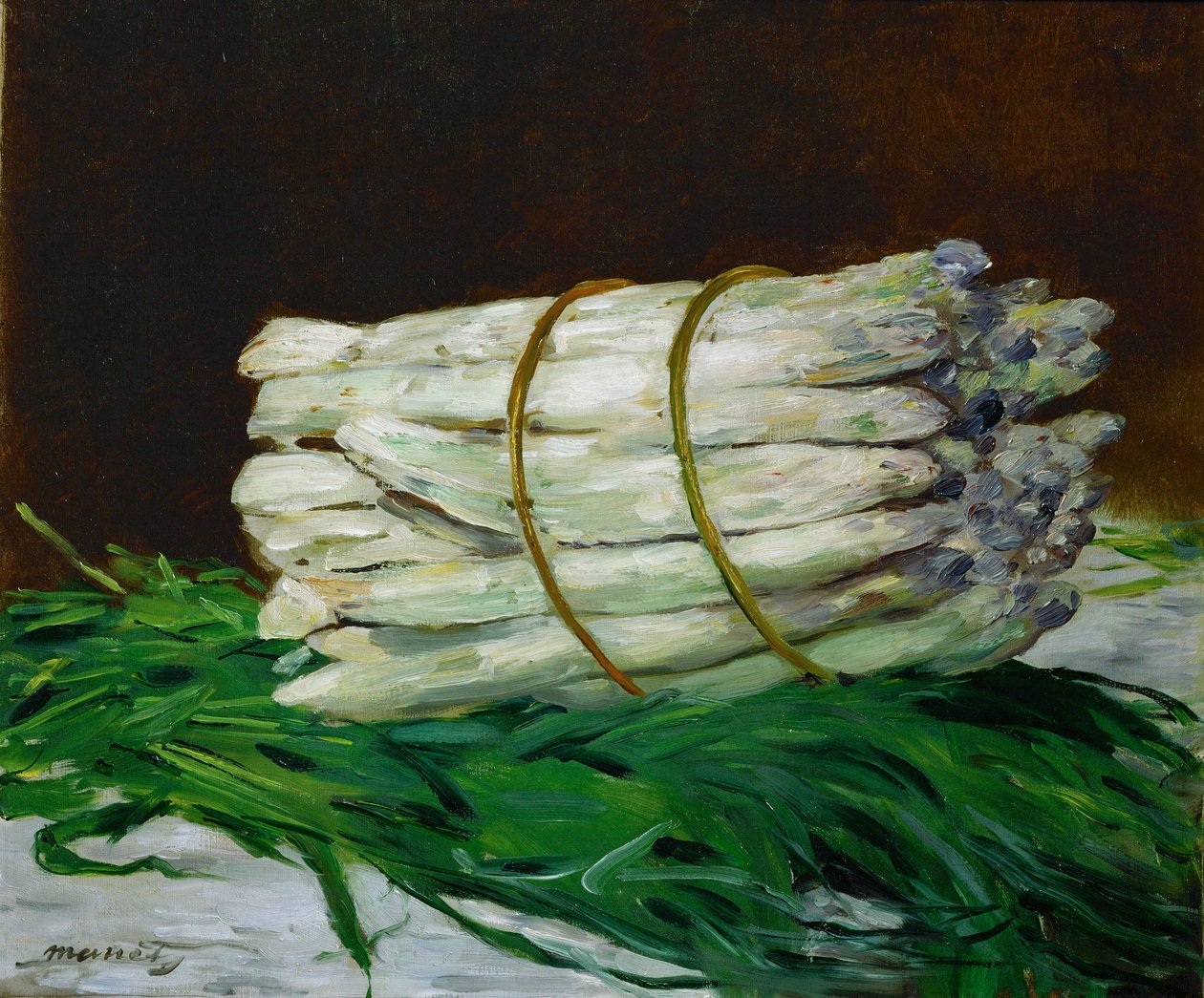 Et bundt asparges (olie på lærred) af Edouard Manet