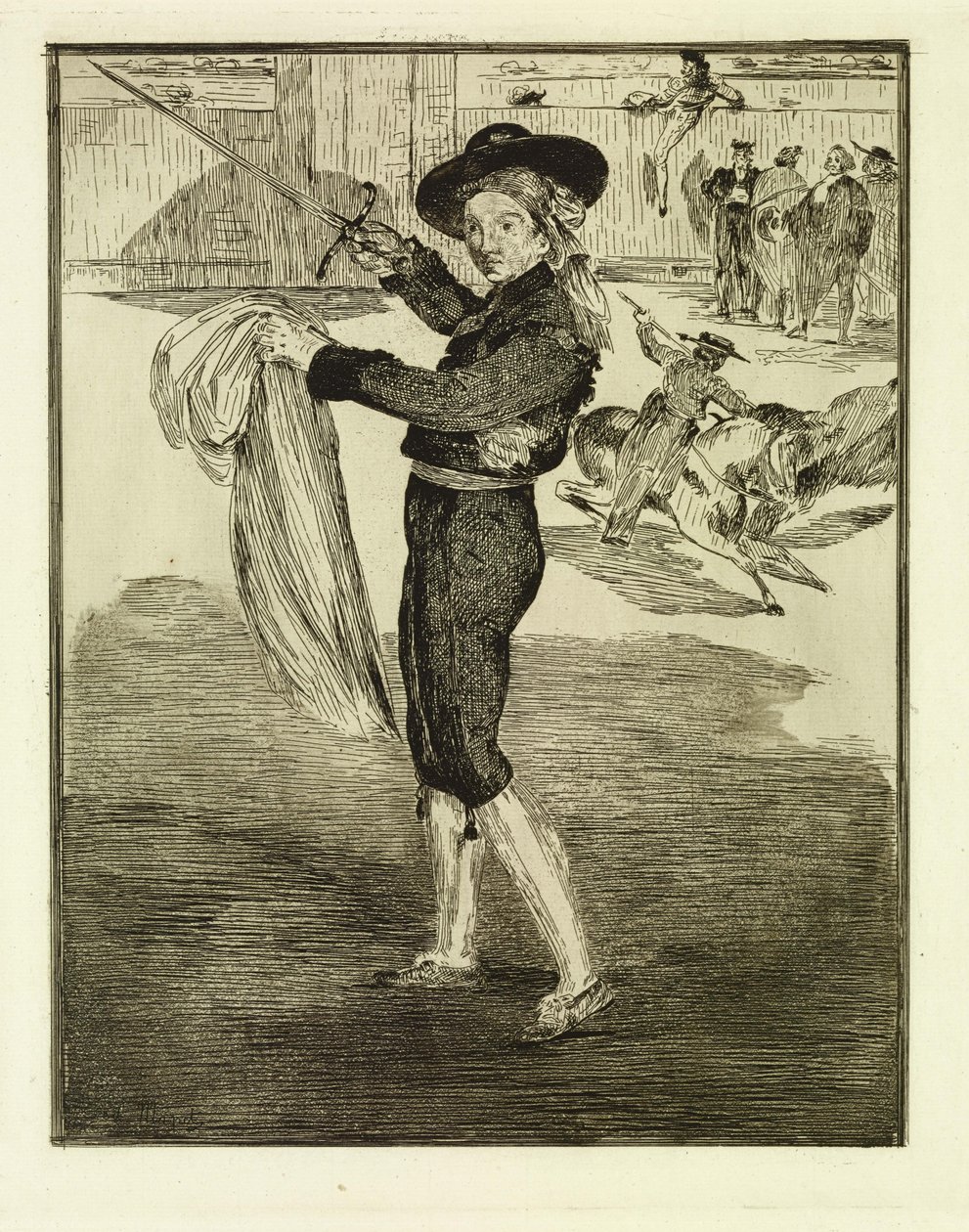Victorine Meurent i en espadas kostume af Édouard Manet