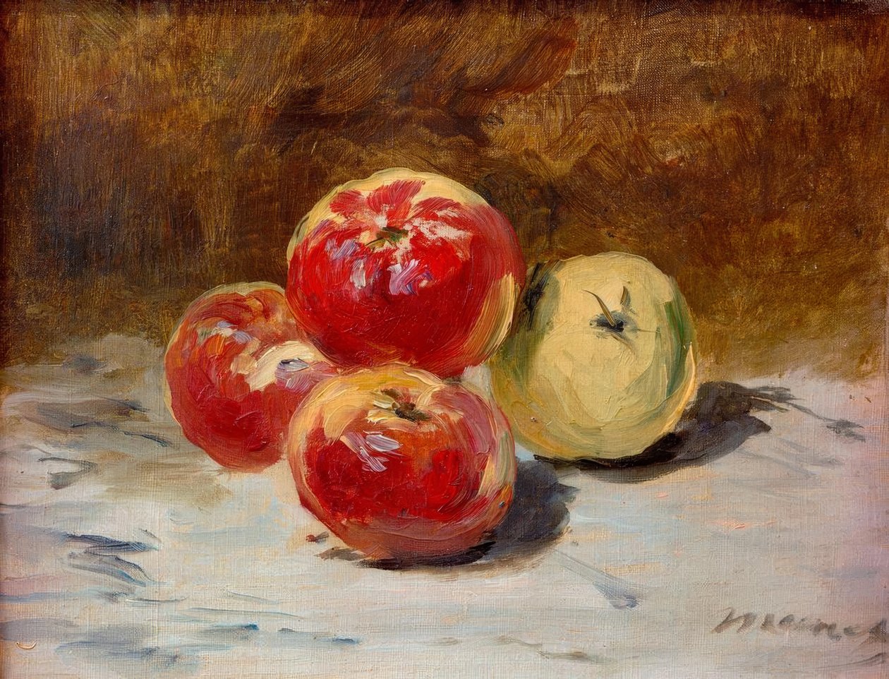 Fire æbler af Édouard Manet