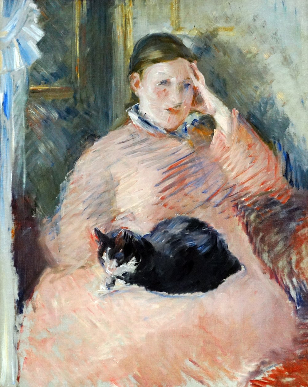 Kvinde med en kat omkring 1880-2, af den franske impressionistiske kunstner, Edouard Manet af Édouard Manet