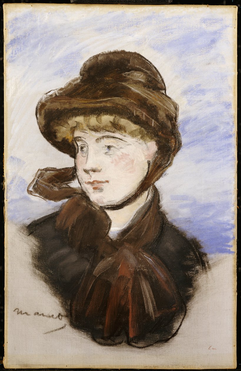 Ung pige i brun hat, 1882 af Édouard Manet