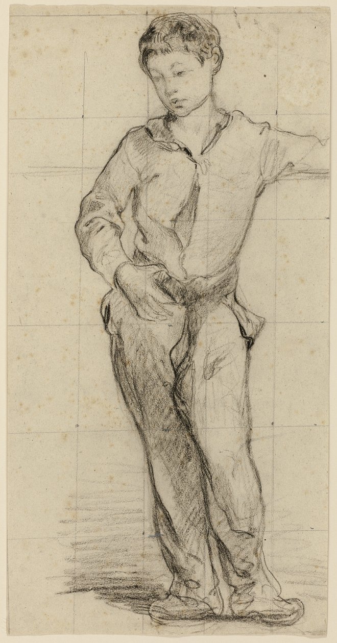Ung mand stående (Léon Leenhoff) (rekto); Skitse af stående dreng (verso) af Édouard Manet