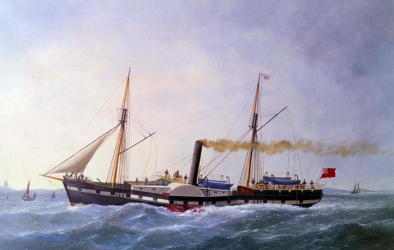 John Bulls damper. Maleri af Edouard Adam (1847-1929) Paris fra det 19. århundrede, Musee de la Marine af Edouard Marie Adam