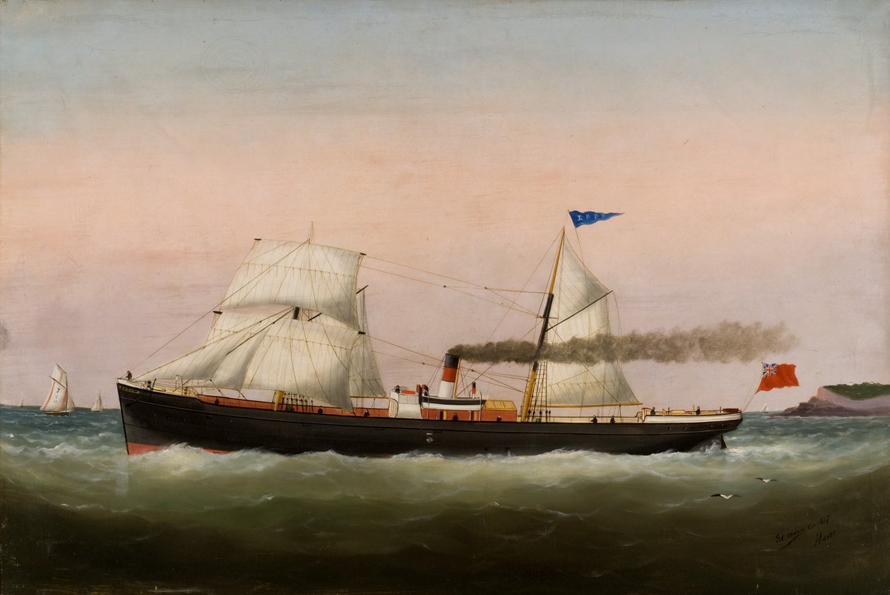 Sejlbåde, Le Havre, 1877 af Edouard Marie Adam