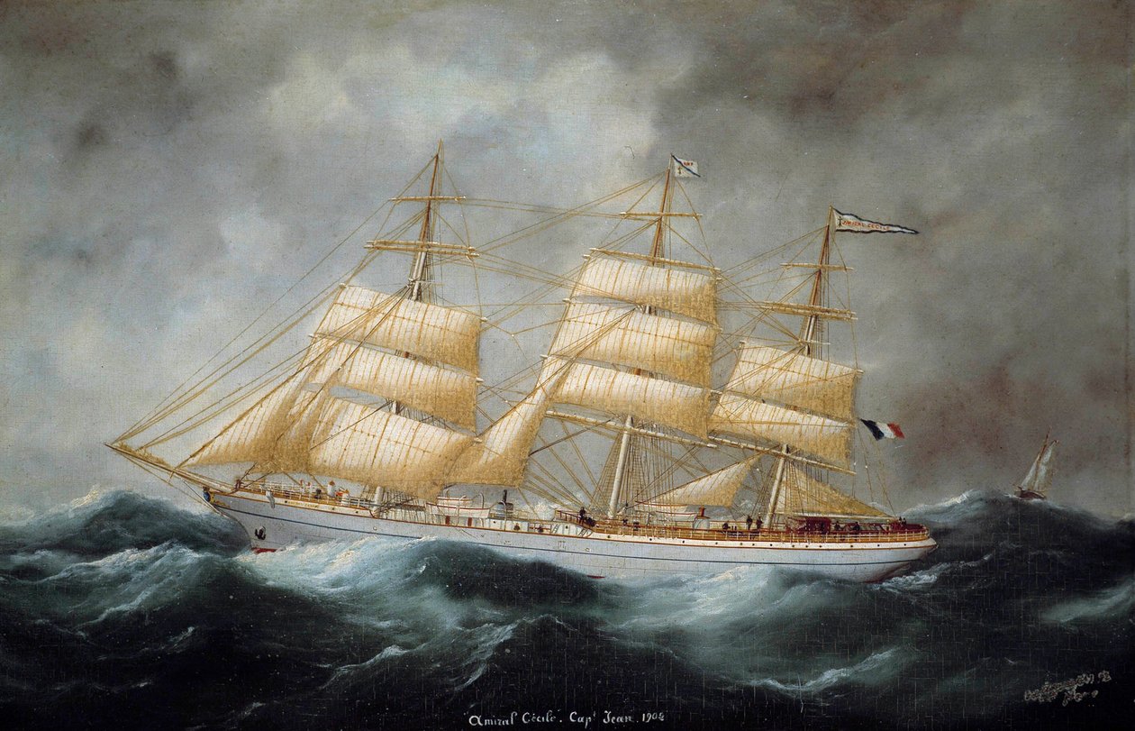 Udsigt over Cap Hornier "Admiral Cecile". Maleri af Edward Adam (1847-1929). 1902. Sankt Malo, Bymuseet af Edouard Marie Adam