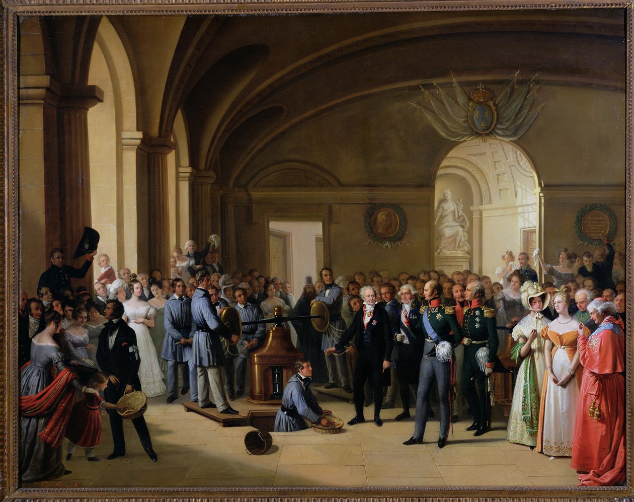Zar Alexander I (1777-1825) besøgte Paris Hotel de La Monnaie den 25. maj 1814, 1844 af Edouard Pingret