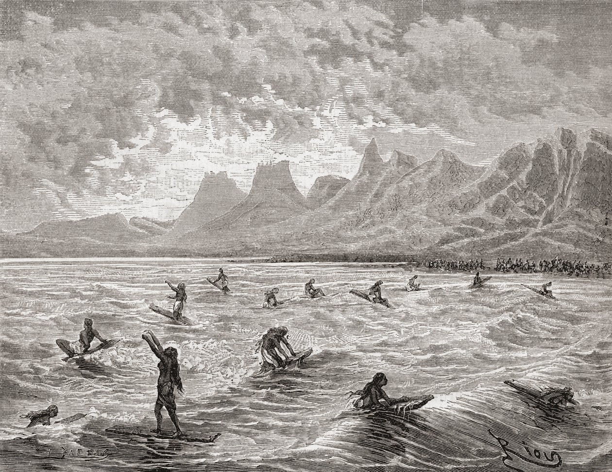 Hawaiians surfer, illustration fra 