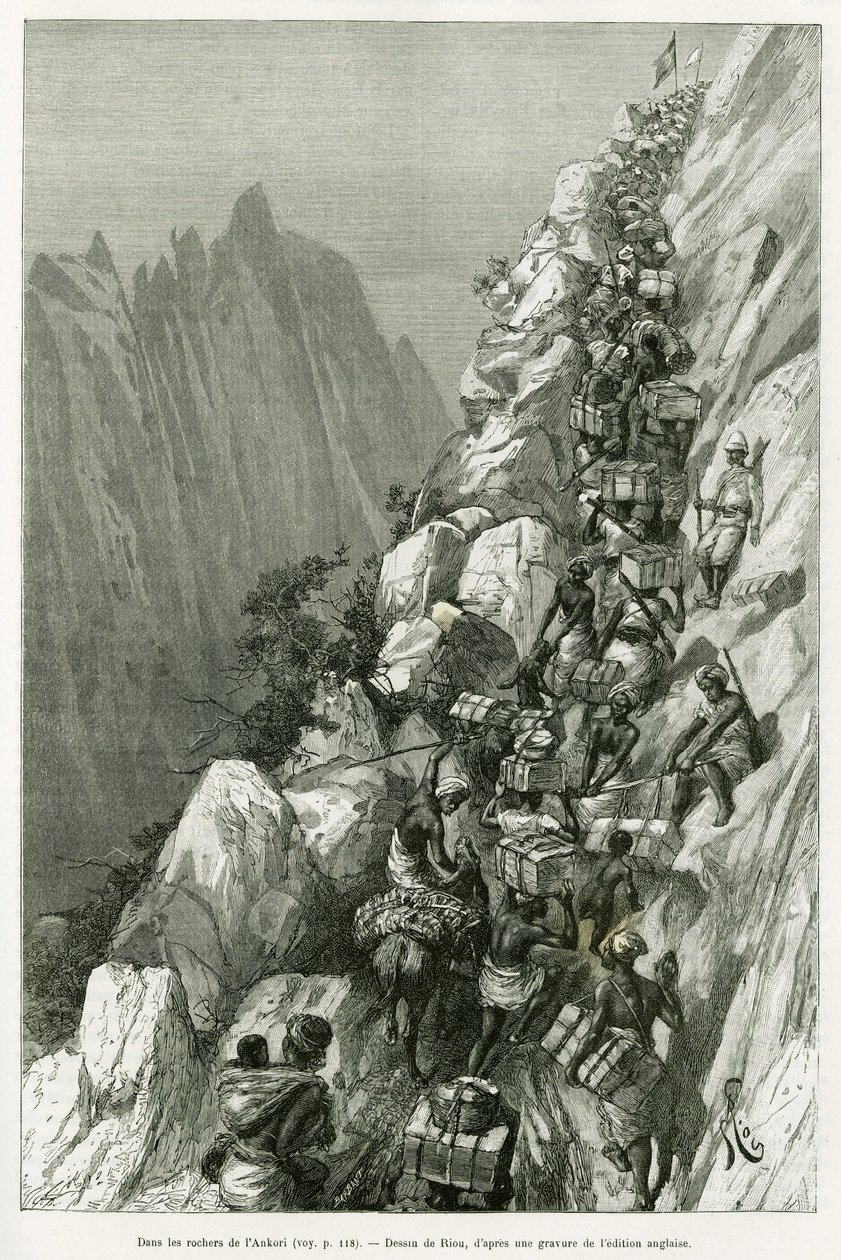 I Ankoris klipper. Gravering af Riou, for at illustrere historien Dans les tenebres de l