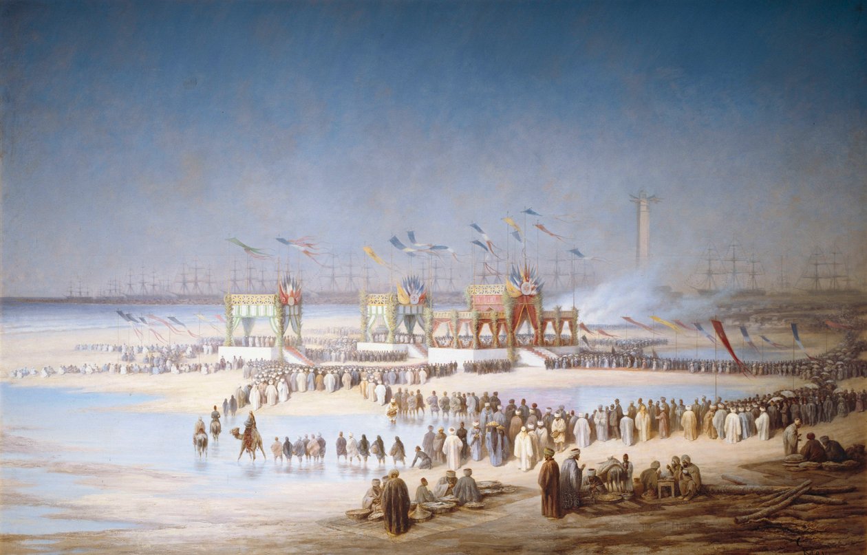 Indvielsesceremoni af Suez-kanalen i Port-Said, 17. november, 1869, 1869. af Edouard Riou