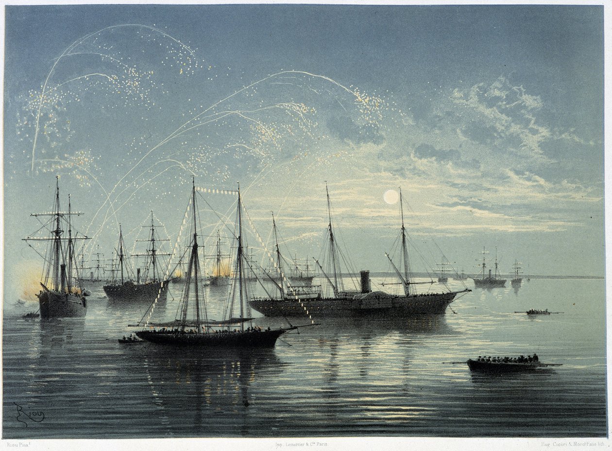 Indvielse af Suez-kanalen af G. Nicole. 1869 af Edouard Riou