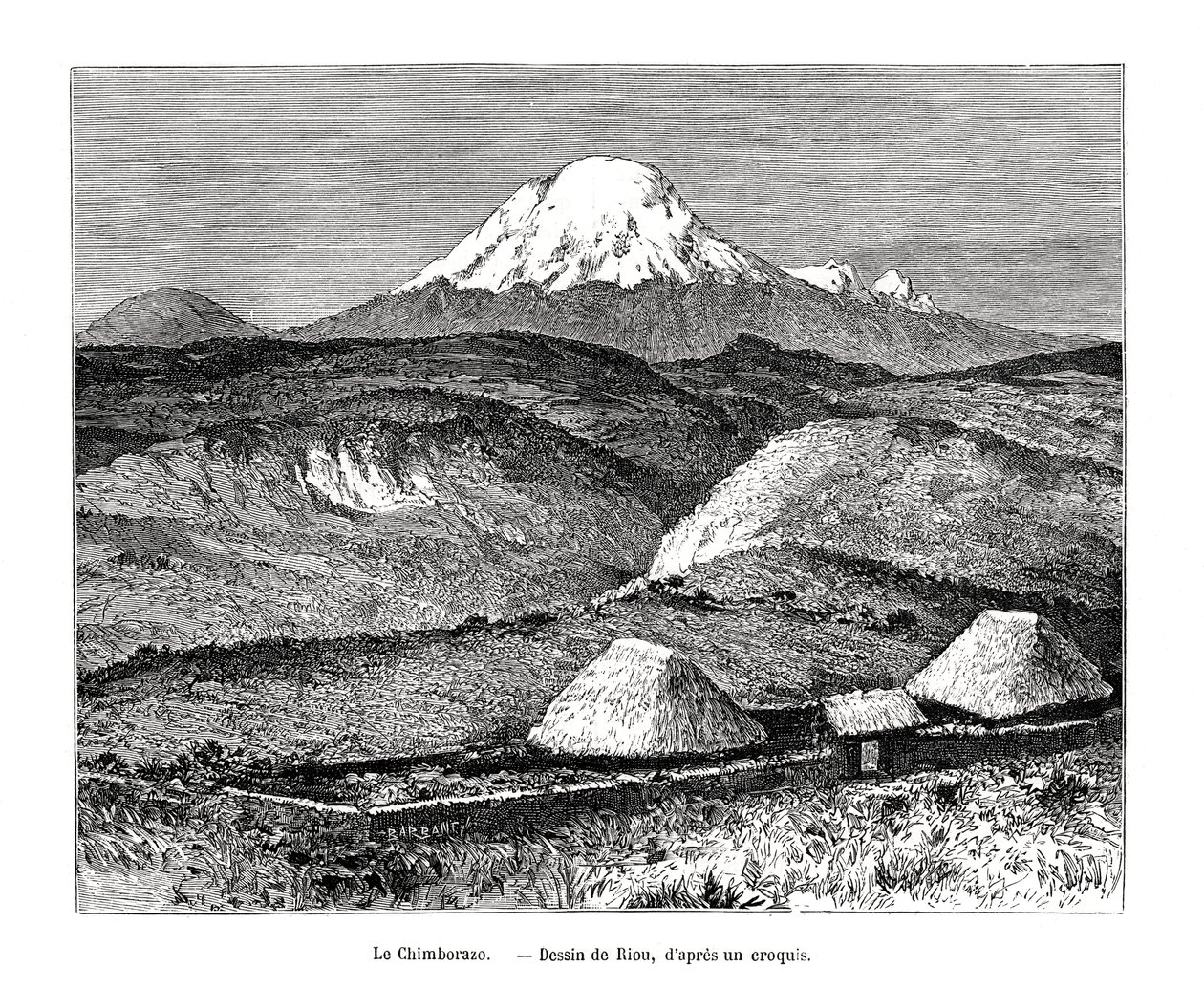 Mount Chimborazo, Ecuador, 1800-tallet af Edouard Riou