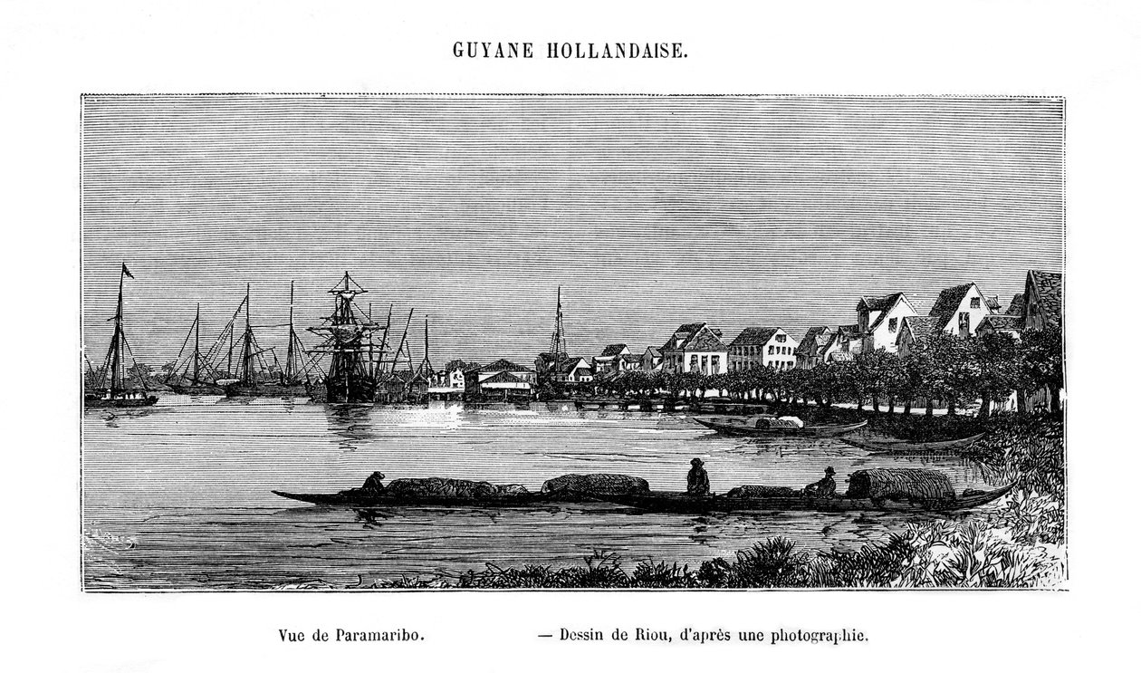 Paramaribo, Republikken Surinam, 1800-tallet af Edouard Riou