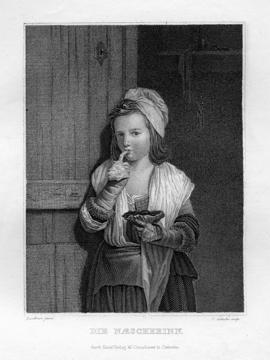 Pige spiser, c1833 af Edouard Schuler